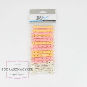   Eurostil 00909 Dauercsavaró: rövid (sárga-rózsaszin) 12db/csomag