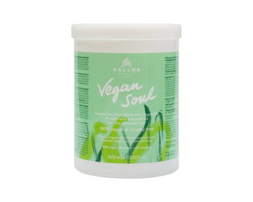 Kallos Vegan Soul tápláló hajpakoló krém növényi proteinnel és avokádó 1000ml