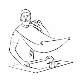 Ef-Es szakállvágó kendő 75cmx120cm (tapadó korongokkal)