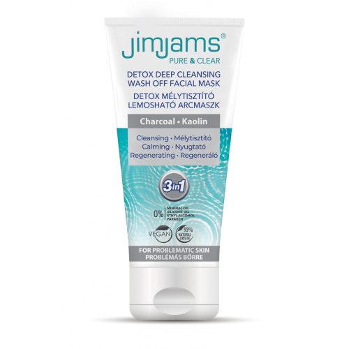 JimJams Pure & lear Detox mélytisztító lemosható arcmaszk 75 ml  JJ3021