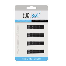 Eurostil 01609/50 Hullámcsat Fekete 5cm Egyenes 24db