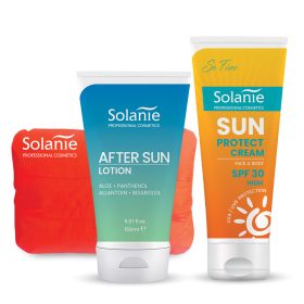 Solanie Sun Duo napozó szett SPF30+ ajándék strandpárna